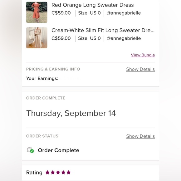 Red Orange Long Sweater Dress - Picture 2 of 12